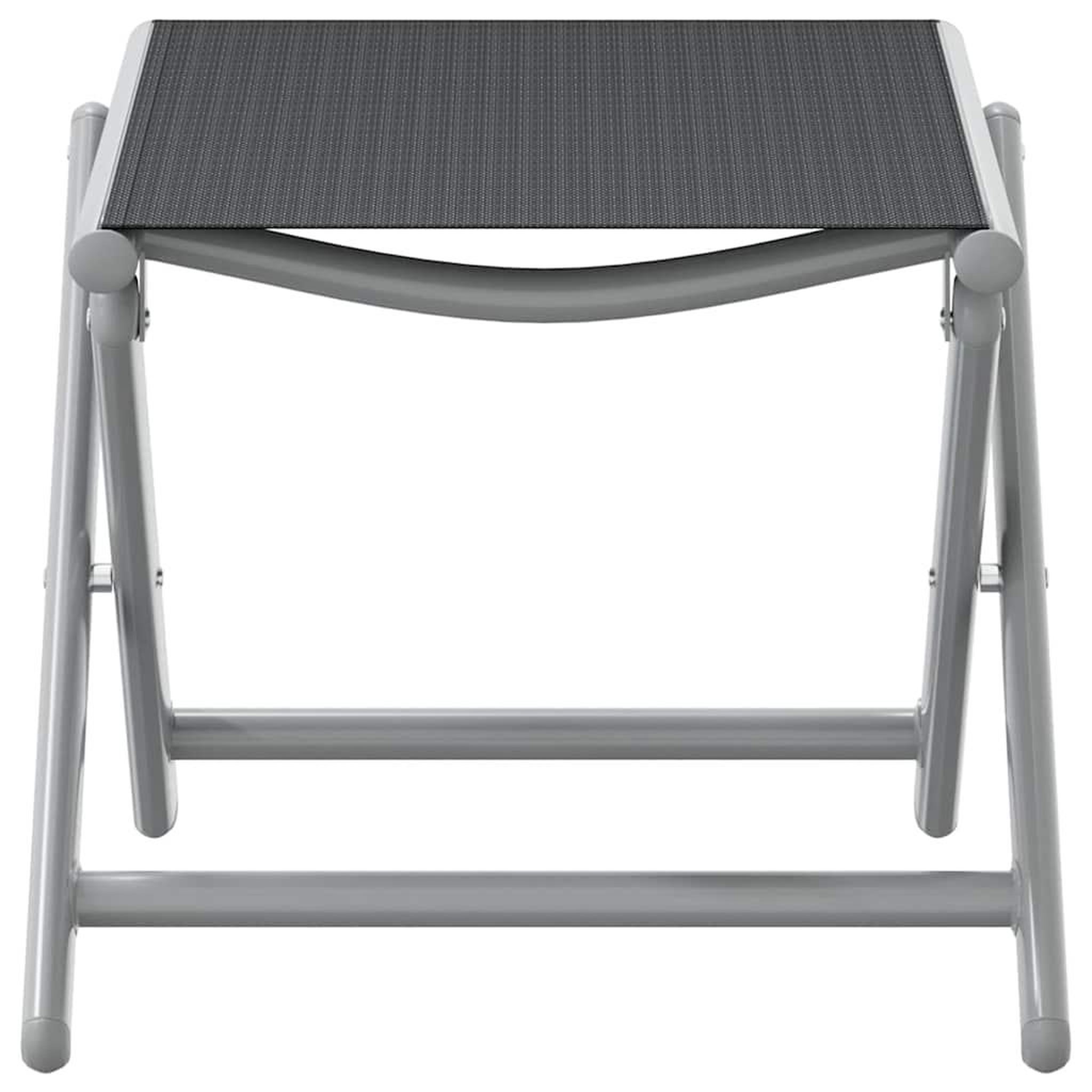 Voir la diapositive 3 : VIDAXL Repose-pied pliable noir et argente textilene et aluminium