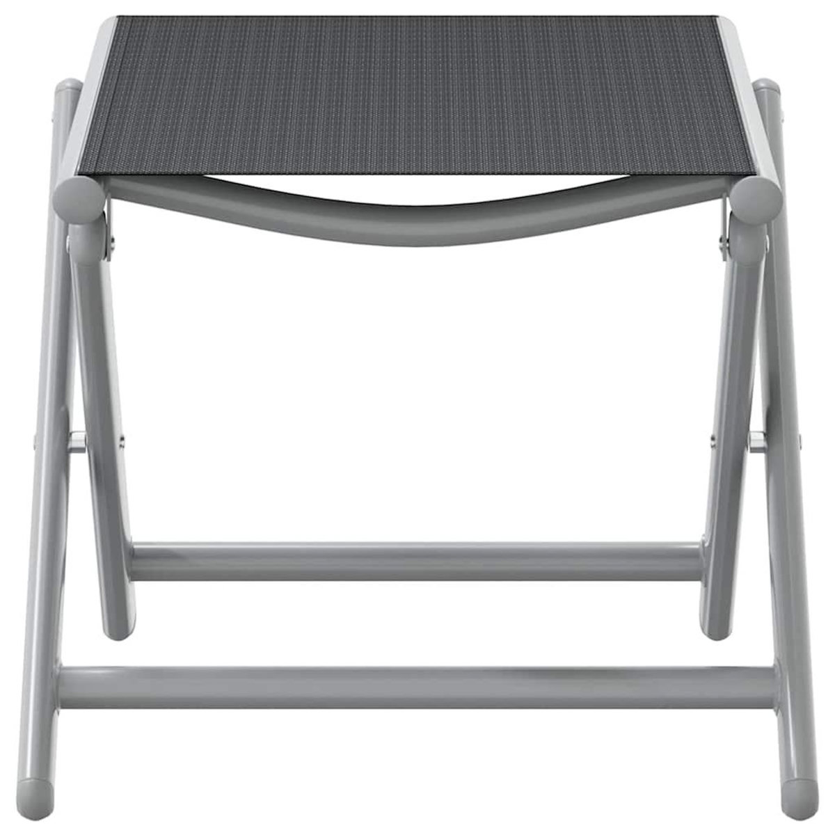 VIDAXL Repose-pied pliable noir et argente textilene et aluminium