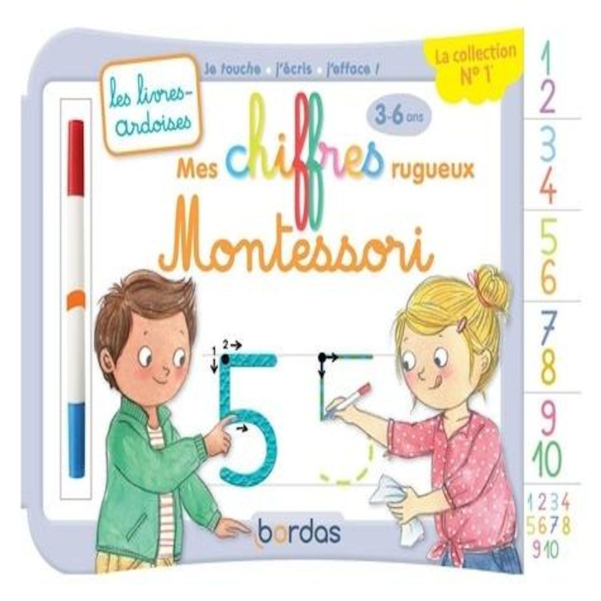 MES CHIFFRES RUGUEUX MONTESSORI. AVEC 1 FEUTRE EFFACABLE 2 COULEURS, Luthringer Mélisande