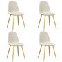 Voir la diapositive 2 : VIDAXL Chaises à manger lot de 4 crème velours