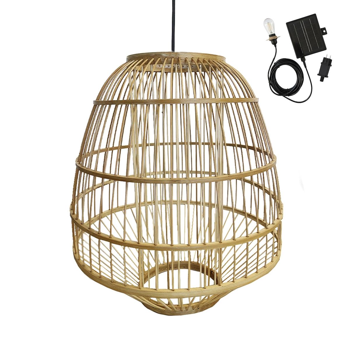 Lumisky Suspension solaire bohème MYKONOS Beige Herbe marine H37cm