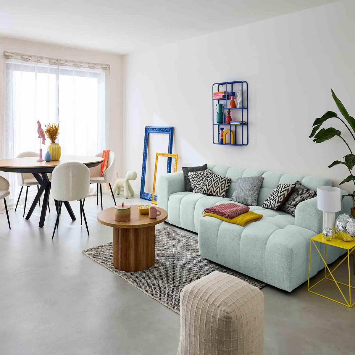 LISA DESIGN Ray - canapé d'angle droit - 4 places - en tissu texturé