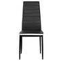 Voir la diapositive 4 : ID MARKET Lot de 6 chaises ROMANE noires bandeau blanc pour salle à manger