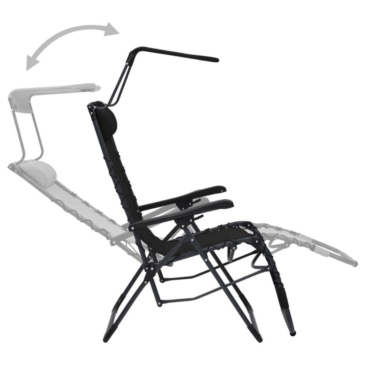 VIDAXL Chaise pliable de terrasse Textilene Noir