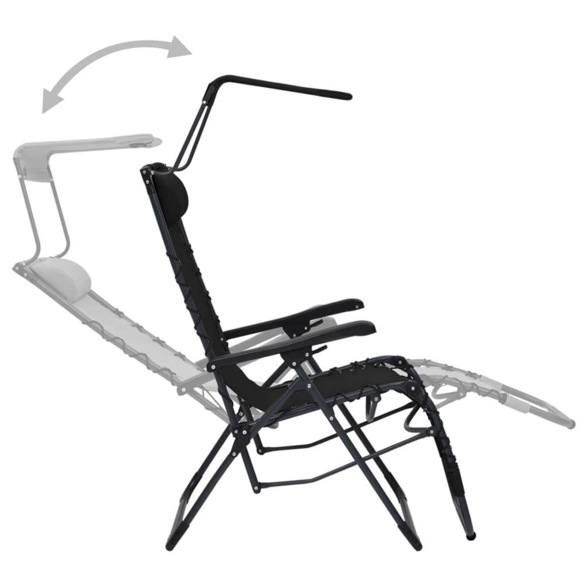 VIDAXL Chaise pliable de terrasse Textilene Noir