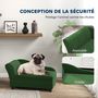 Voir la diapositive 5 : PAWHUT Canapé chien design méridienne - coffre rangement intégré - velours vert