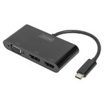 Prodigit Adaptateur vidéo DIGITUS DA-70859 USB-C HDMI VGA DisplayPort blanc