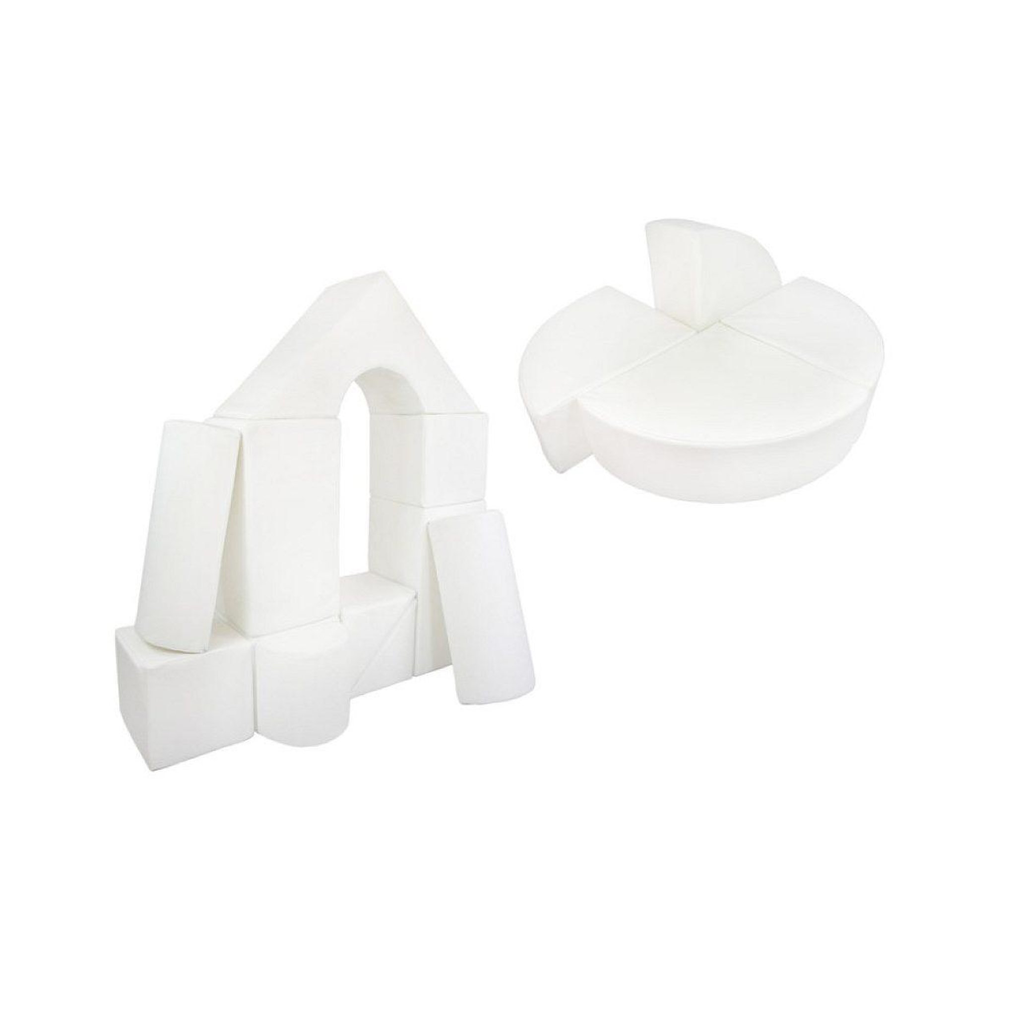VELINDA Set de 15 blocs en mousse le jeu blanc