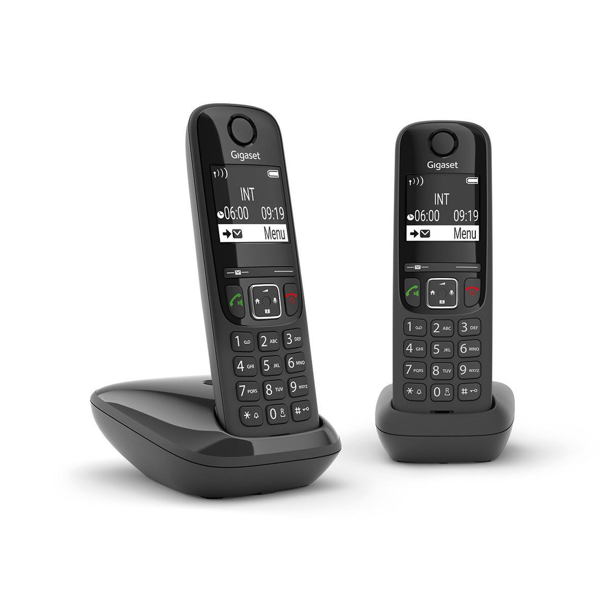 Voir la diapositive 3 : GIGASET Téléphone analogique gigaset as690 duo dect identification de l'appelant noir