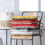Voir la diapositive 4 : Lovely Casa Lot de 4 galettes de chaise 16 points 40x40 Duo écru lin coton
