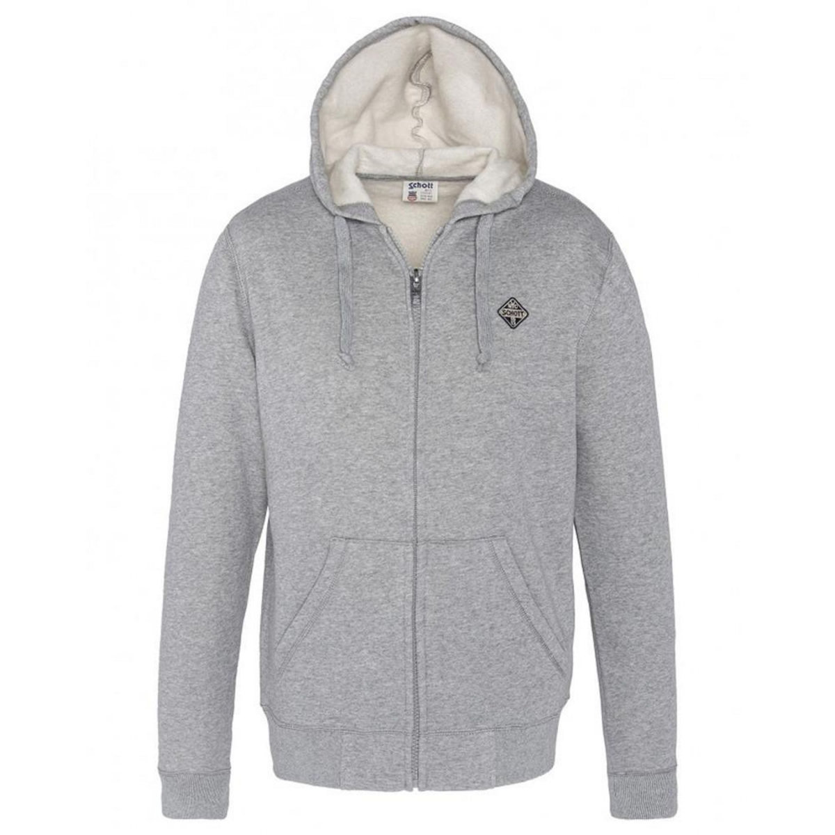 Schott Sweat zippé gris Homme Schott SW