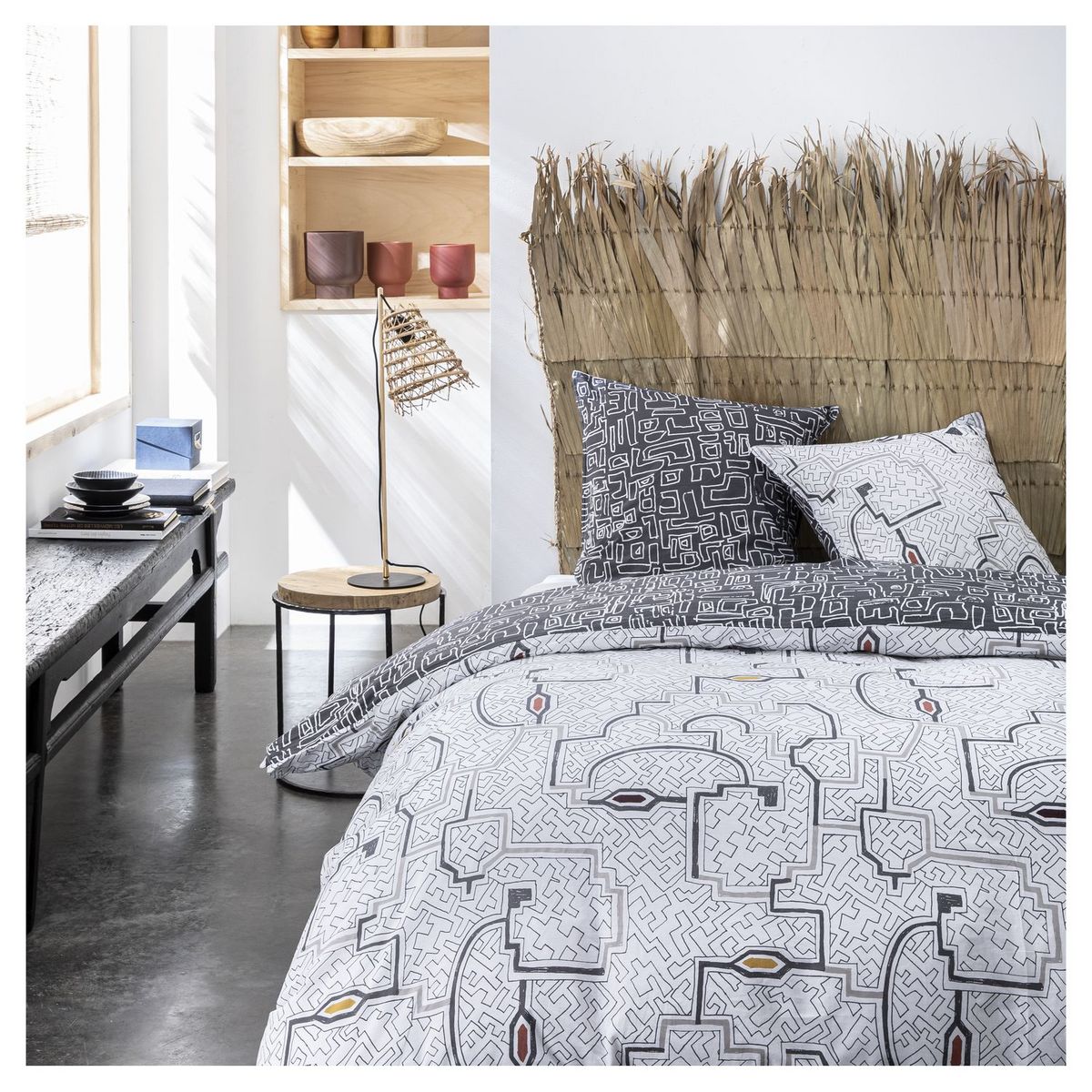 TODAY Parure housse de couette fantaisie en coton motifs ethniques ETHNIK