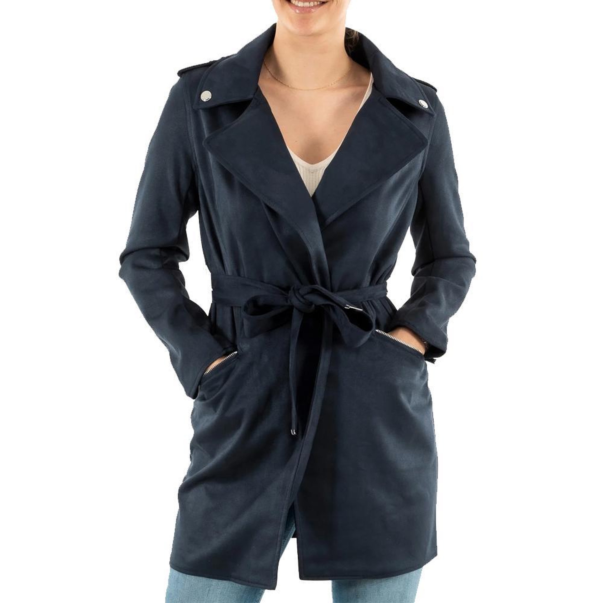 Voir la diapositive 1 : MORGAN Manteau Long Marine Femme Morgan GARIA