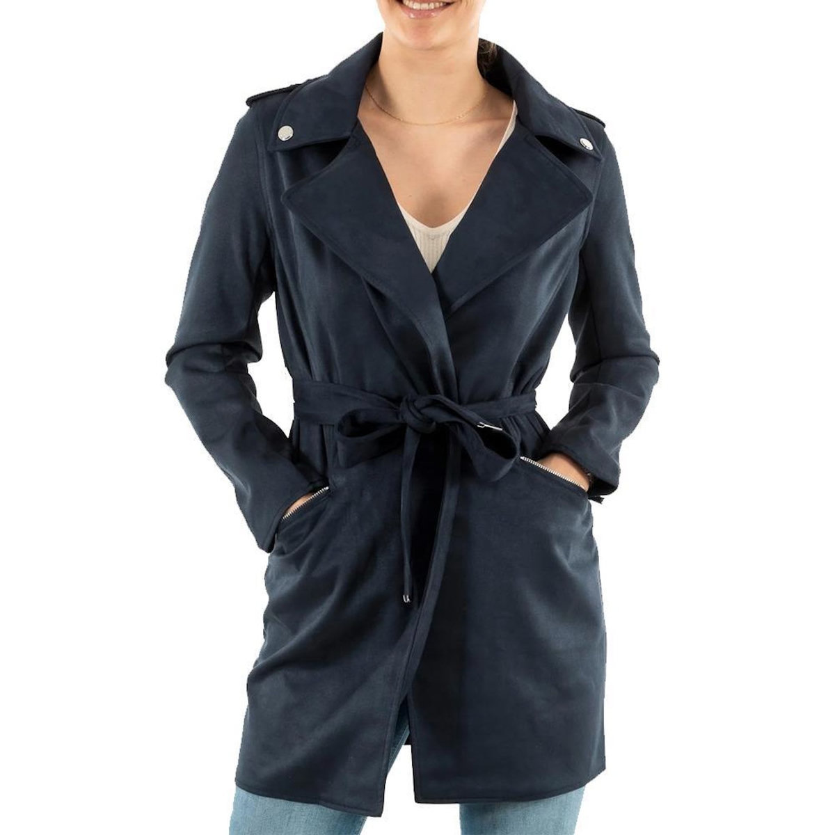 MORGAN Manteau Long Marine Femme Morgan GARIA