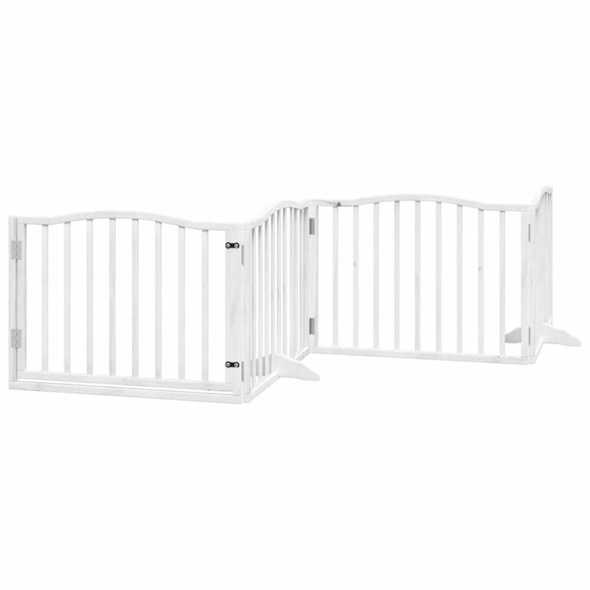 VIDAXL Barriere pour chien porte pliable 8panneaux blanc bois peuplier