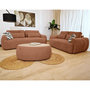 Voir la diapositive 4 : BEST MOBILIER Mahina - canapé droit 2 places - en tissu bouclette