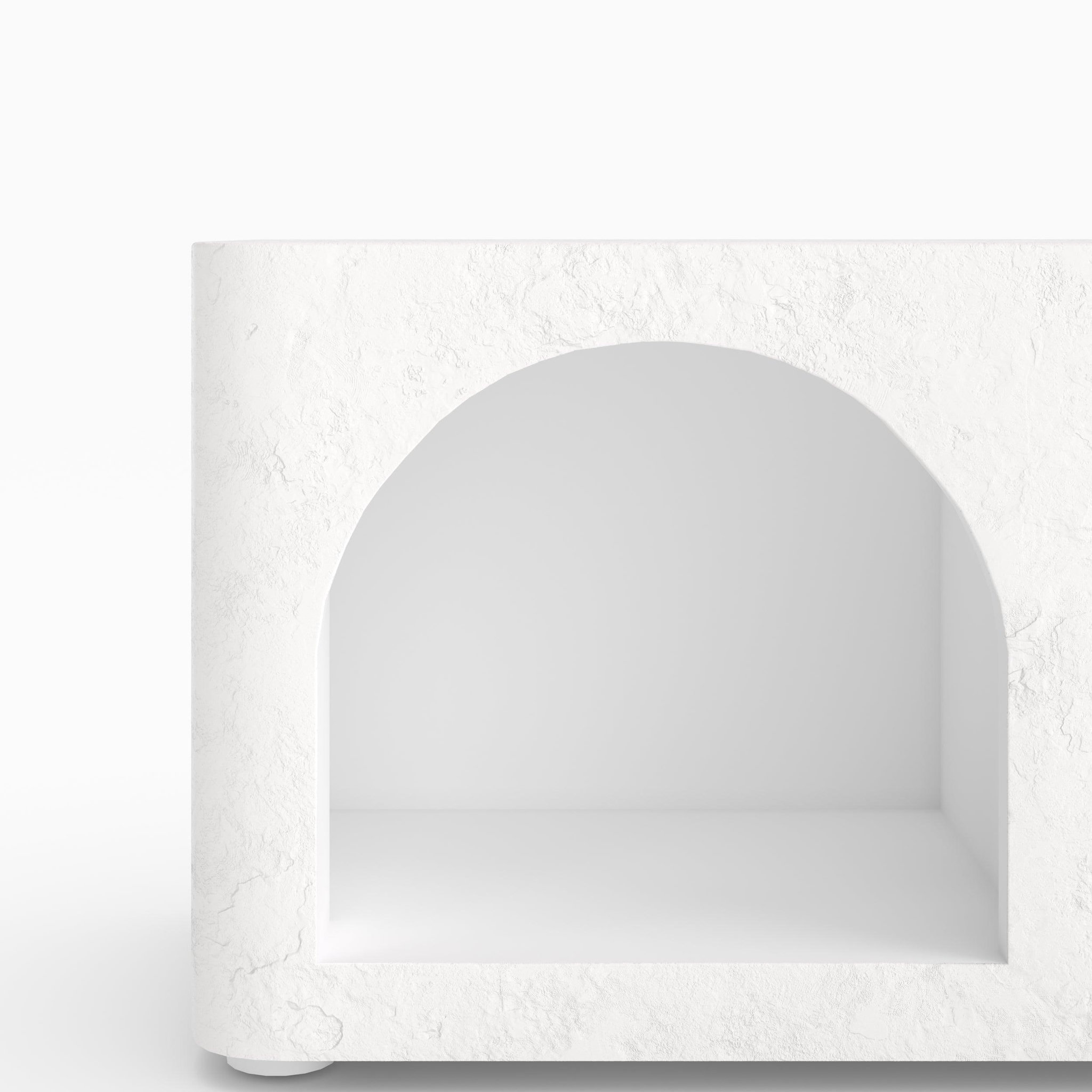 Voir la diapositive 6 : MAISON PAVANE Meuble tv en plâtre blanc cassé 140 cm-fira