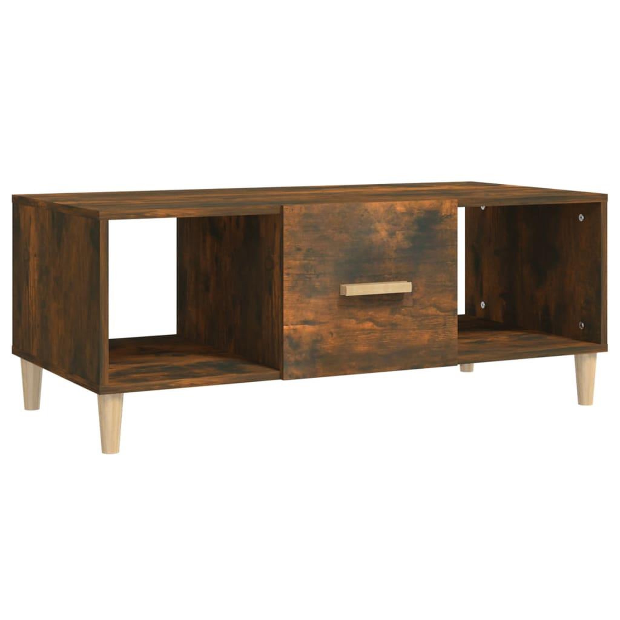 Voir la diapositive 2 : VIDAXL Table basse chene fume 102x50x40 cm bois d'ingenierie