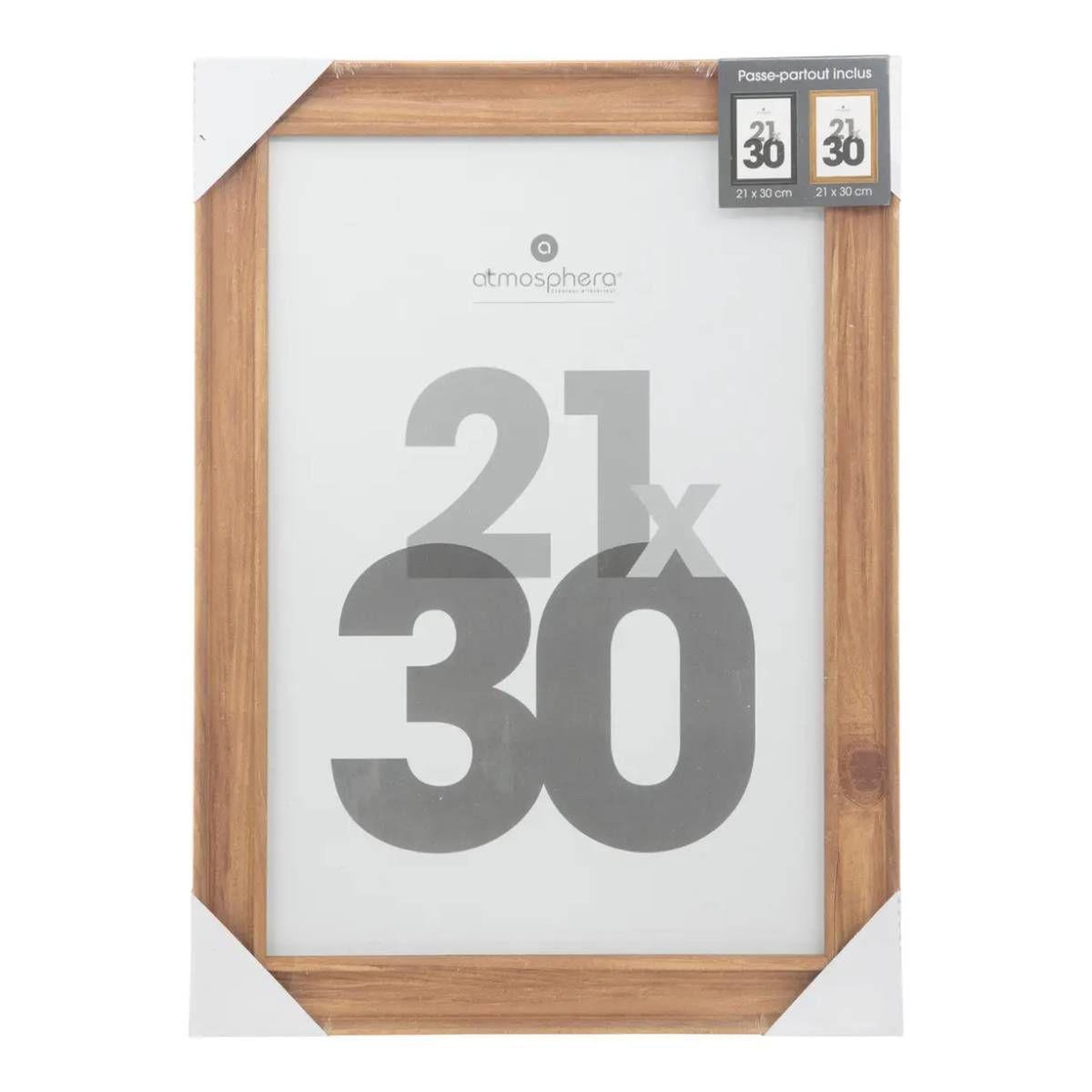 Voir la diapositive 3 : ATMOSPHERA Cadre photo en bois  mae  21x30cm marron