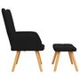 Voir la diapositive 4 : VIDAXL Chaise de relaxation avec tabouret Noir Tissu