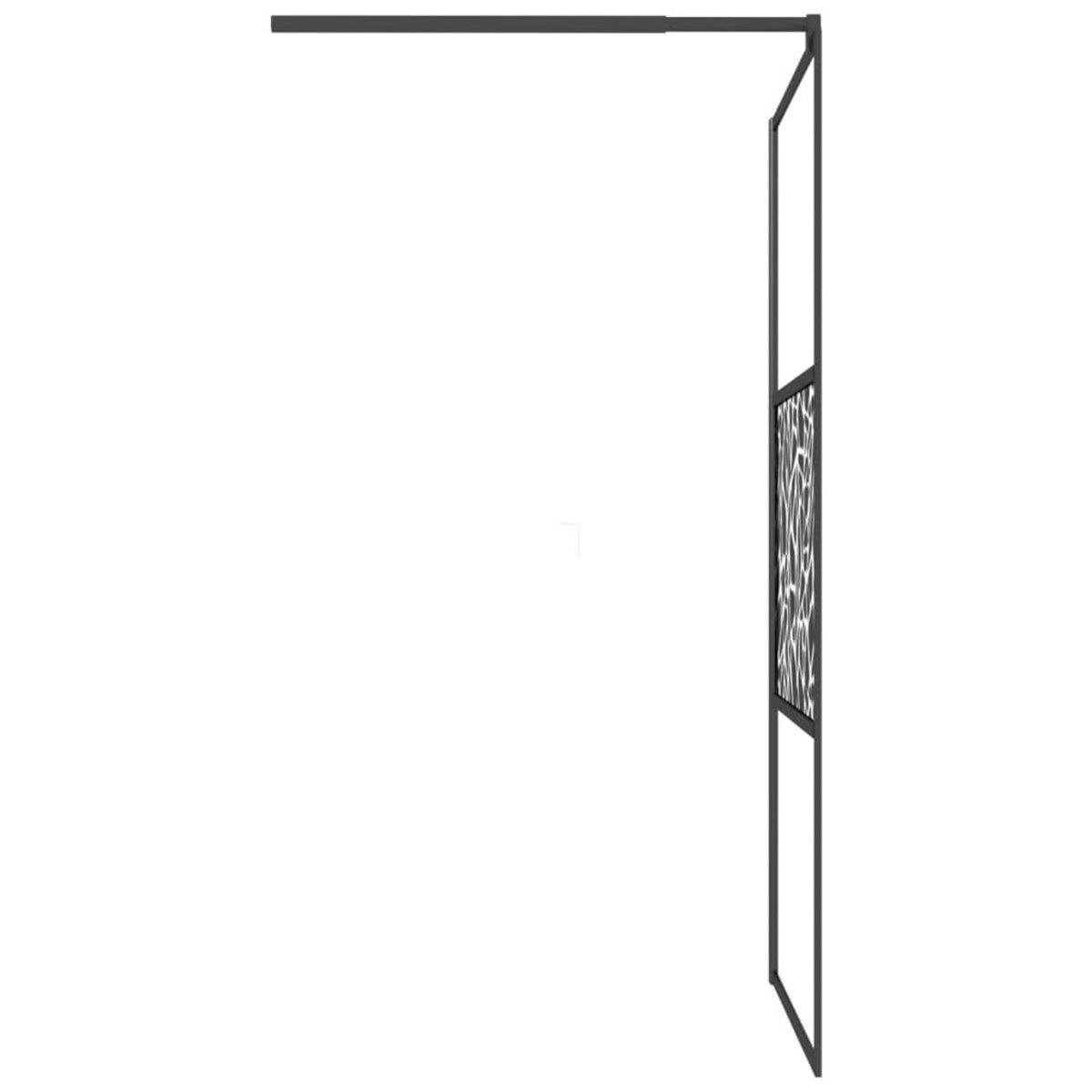 VIDAXL Paroi de douche 100x195 cm Verre ESG avec design de pierre Noir