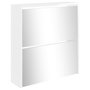 Voir la diapositive 4 : VIDAXL Armoire a chaussures miroir 2 niveaux Blanc brillant 63x17x67cm