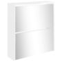 Voir la diapositive 4 : VIDAXL Armoire a chaussures miroir 2 niveaux Blanc brillant 63x17x67cm