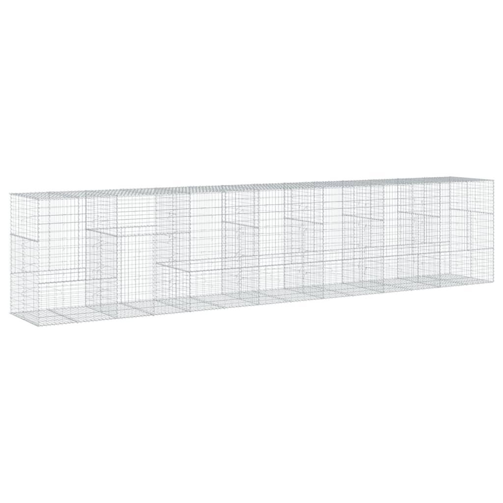 Voir la diapositive 2 : VIDAXL Panier gabion avec couvercle 700x100x150 cm fer galvanise