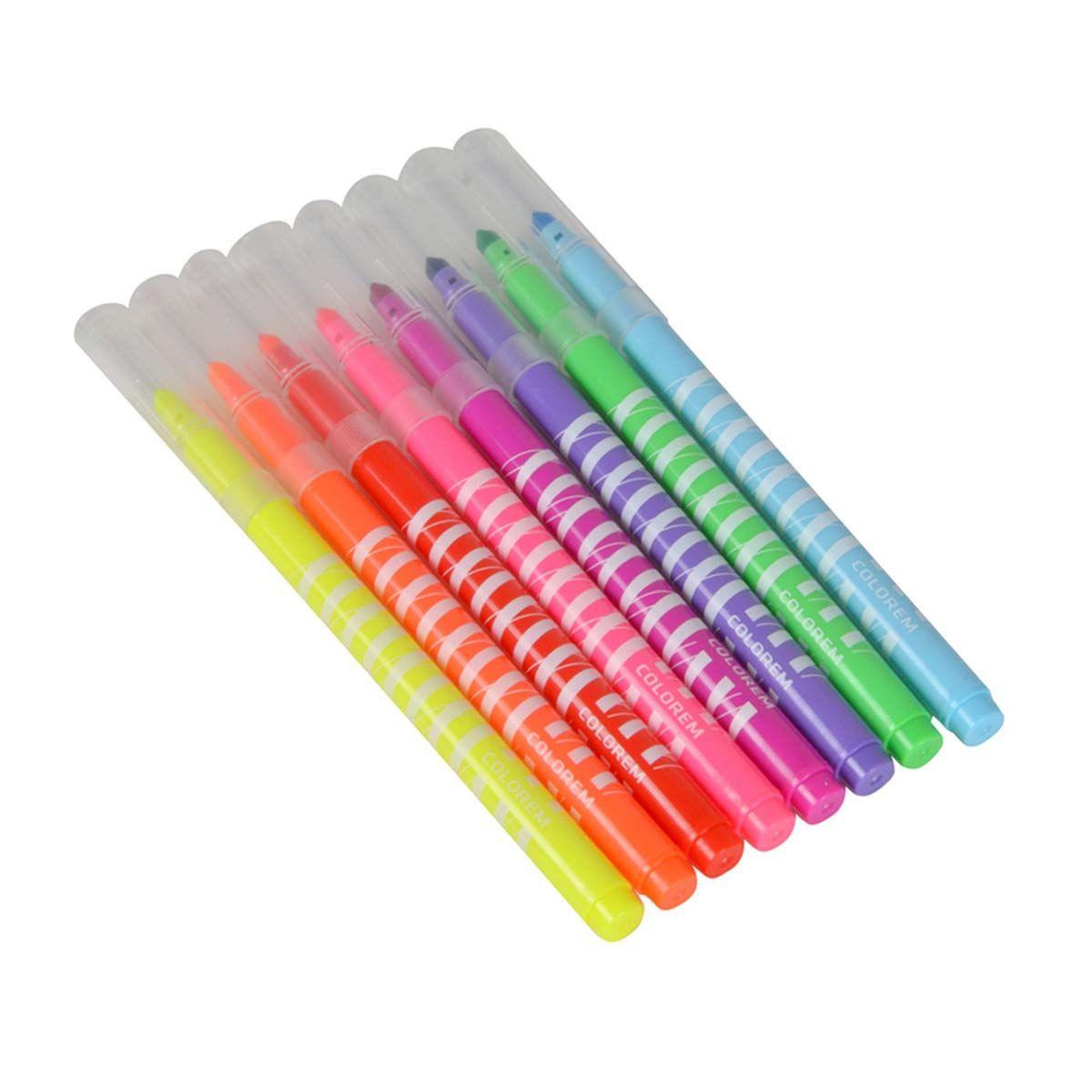Voir la diapositive 1 : HOMEA Lot de 8 feutres pointe fine  fluo  multicolore