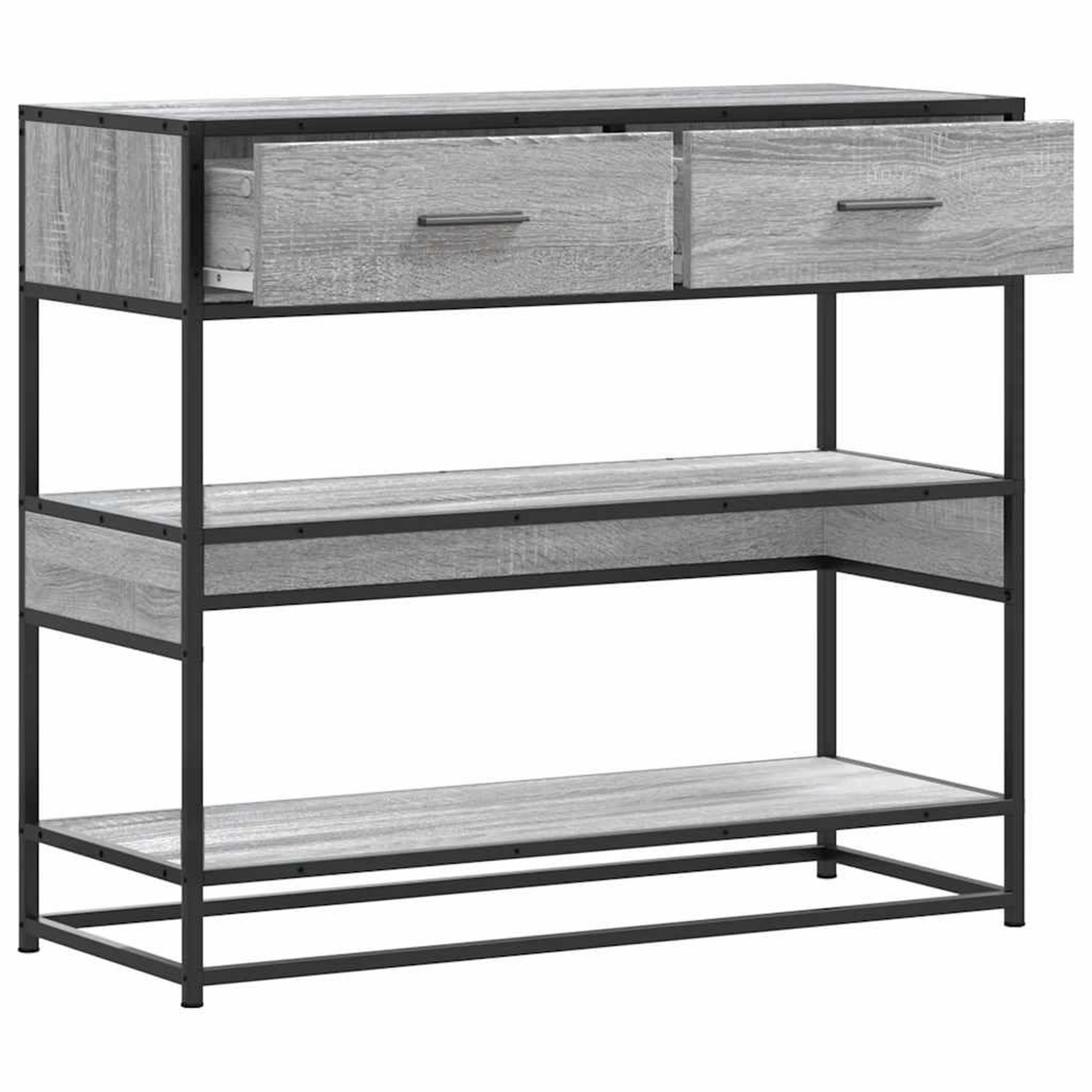 Voir la diapositive 5 : VIDAXL Table console sonoma gris 90x35x80 cm bois d'ingenierie