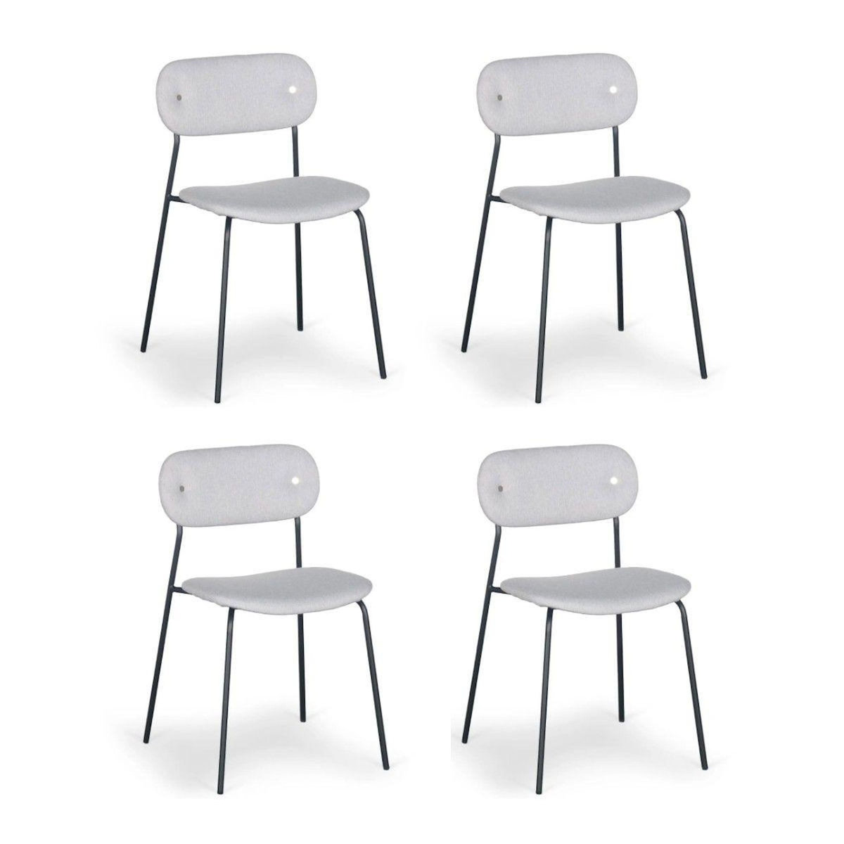 Paris Prix Lot de 4 Chaises Design  Tyler  80cm Gris