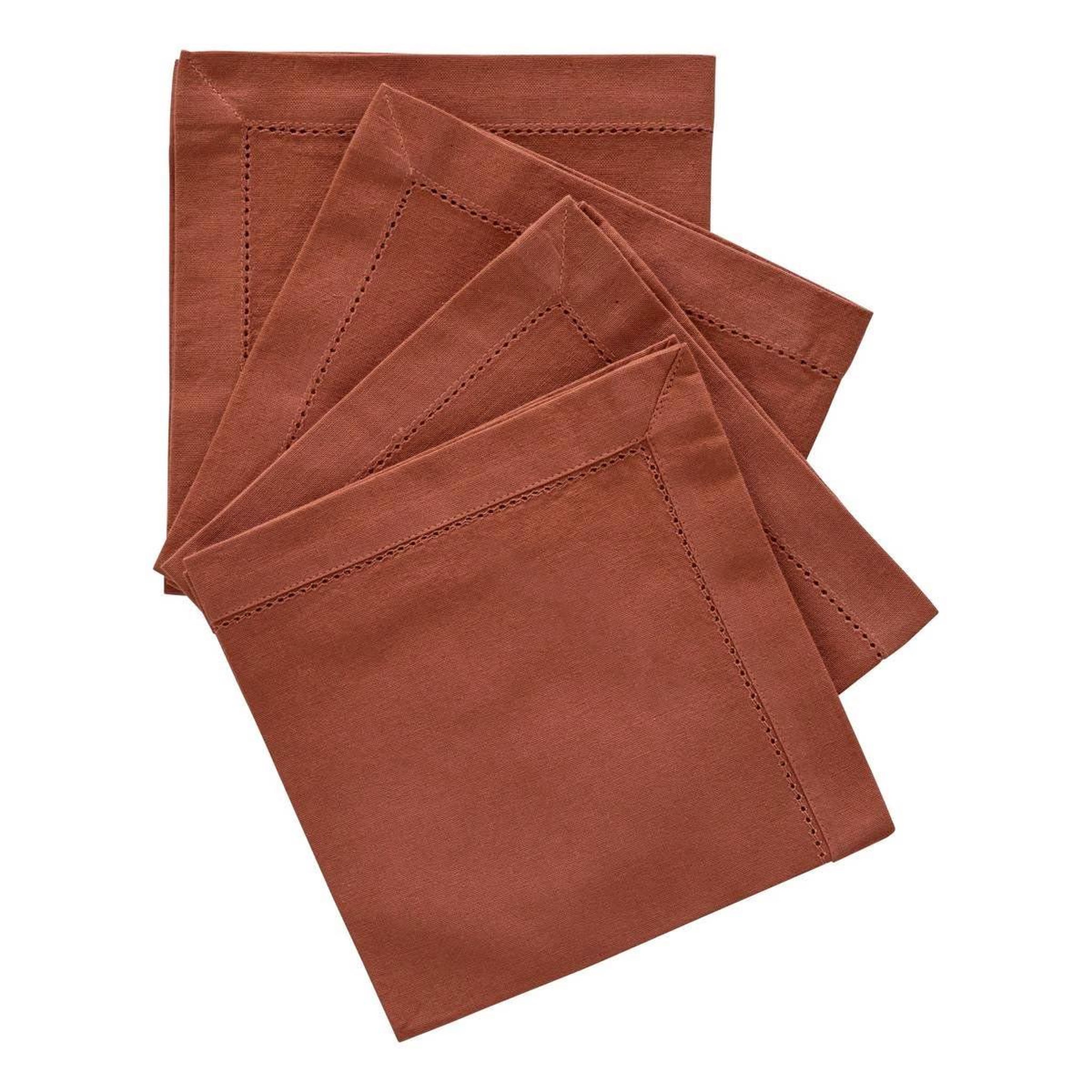 ATMOSPHERA Lot de 4 serviettes de table  jane  40x40cm terracotta