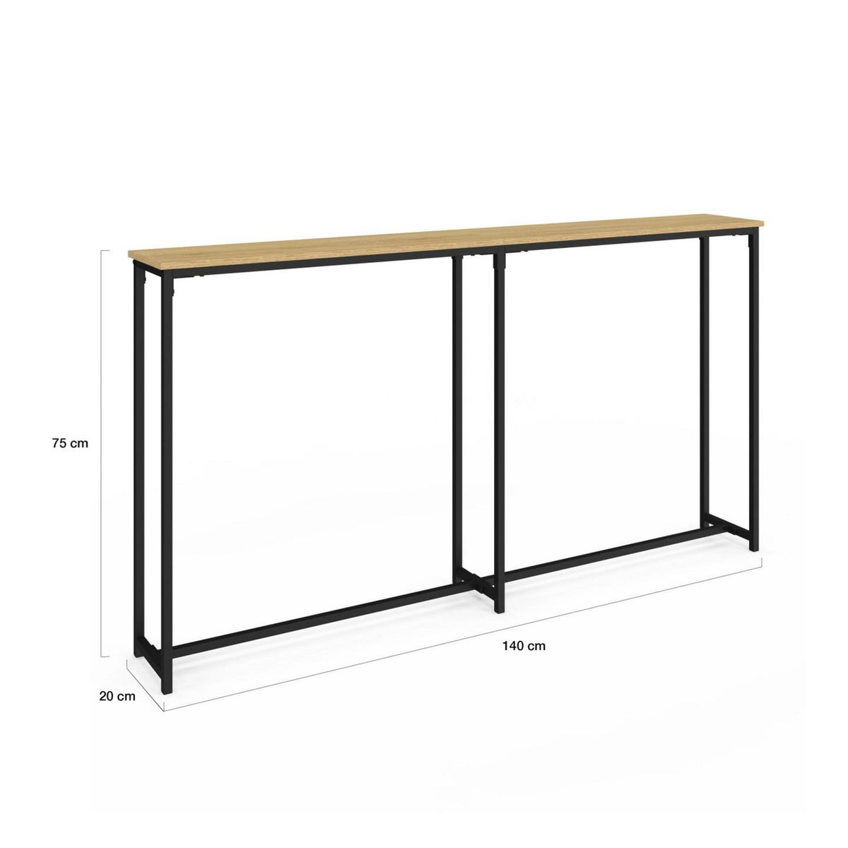 ID MARKET Console bout de canapé DETROIT table d'appoint gain de place design industriel