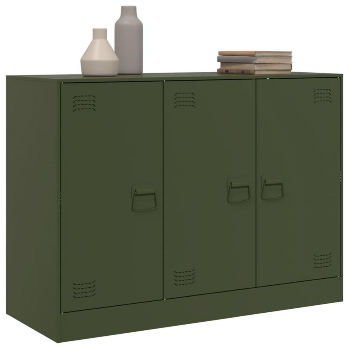 VIDAXL Buffet vert olive 99x39x73 cm acier