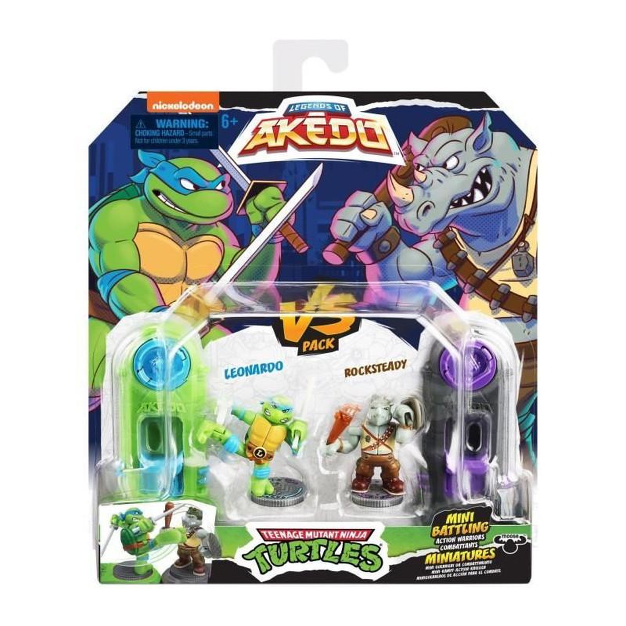 Voir la diapositive 4 : MOOSE TOYS Coffret Tortues Ninja Leonardo vs Kraang - Akedo - Moose Toys - Armes uniques - 4 coffrets duel a collectionner