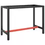 VIDAXL Cadre de banc de travail Noir et rouge mat 110x50x79 cm Metal