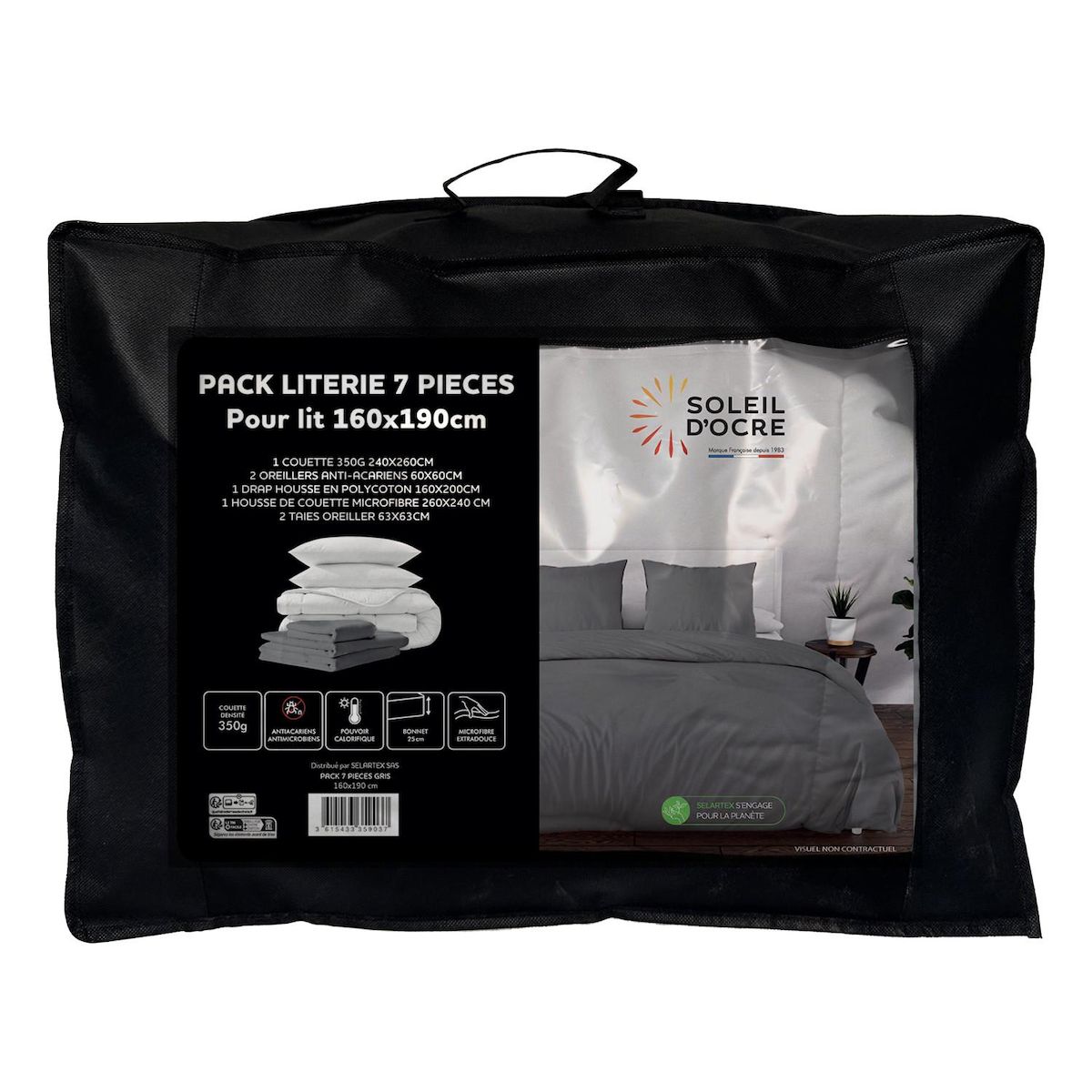 SOLEIL D'OCRE Ensemble couette et parure 7 Pièces BOHEME, par Soleil d'ocre