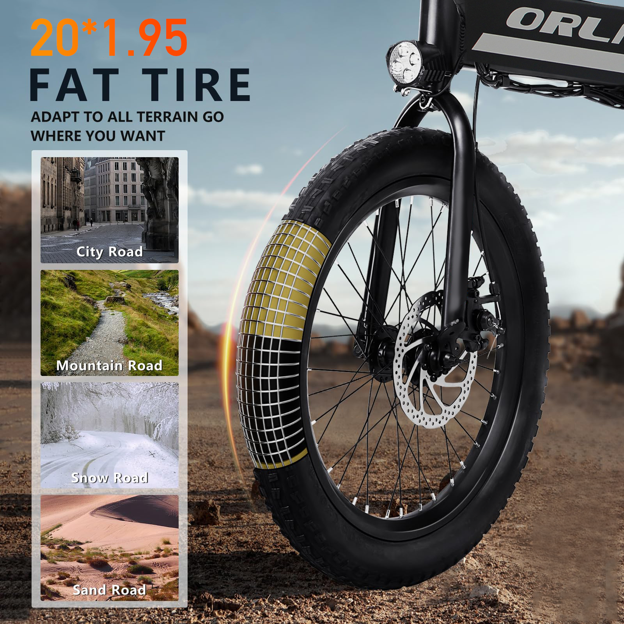 Voir la diapositive 4 : ORLMS Vélo électrique pliant ORLMS S9, moteur 500 W