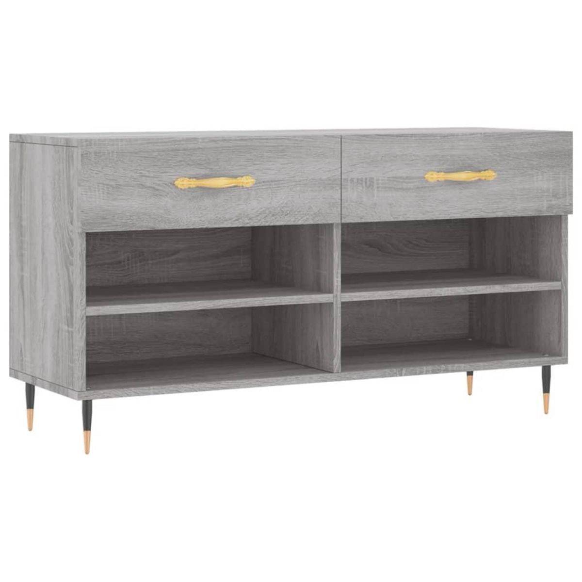 VIDAXL Banc a chaussures sonoma gris 102x35x55 cm bois d'ingenierie