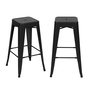 Voir la diapositive 1 : MAISON PAVANE Lot de 2 tabourets pour îlot central 66 cm en métal noir mat-Indus