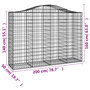 Voir la diapositive 6 : VIDAXL Paniers a gabions arques 14 pcs 200x50x140/160 cm Fer galvanise