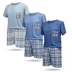 OZABI OZABI Ensemble Pyjama Pyjama Court Homme Coton. Coloris disponibles : Bleu, Multicolore