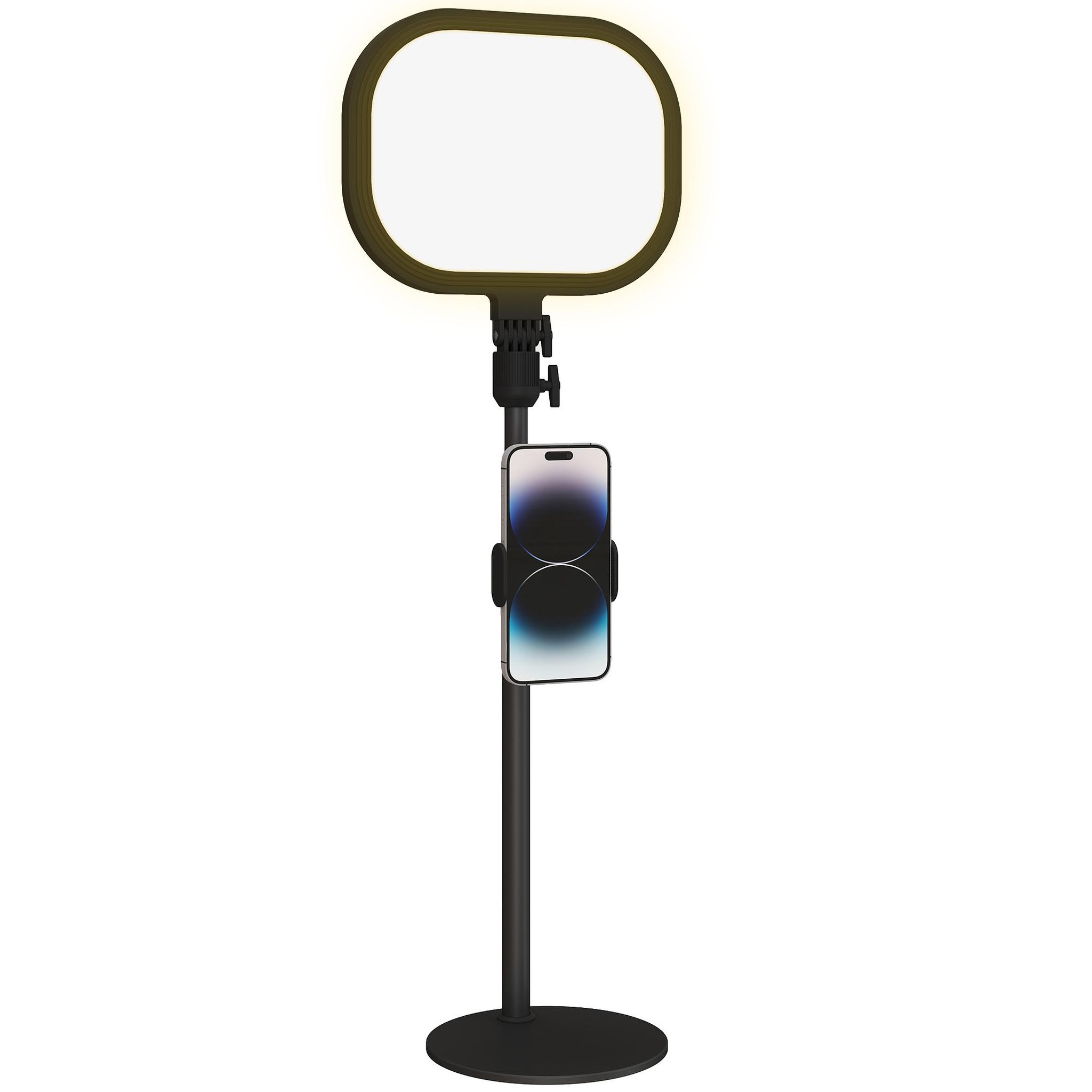 HOMCOM Lampe de bureau LED lampe de table dimmable 5 modes de couleur réglable port USB timer support téléphone noir
