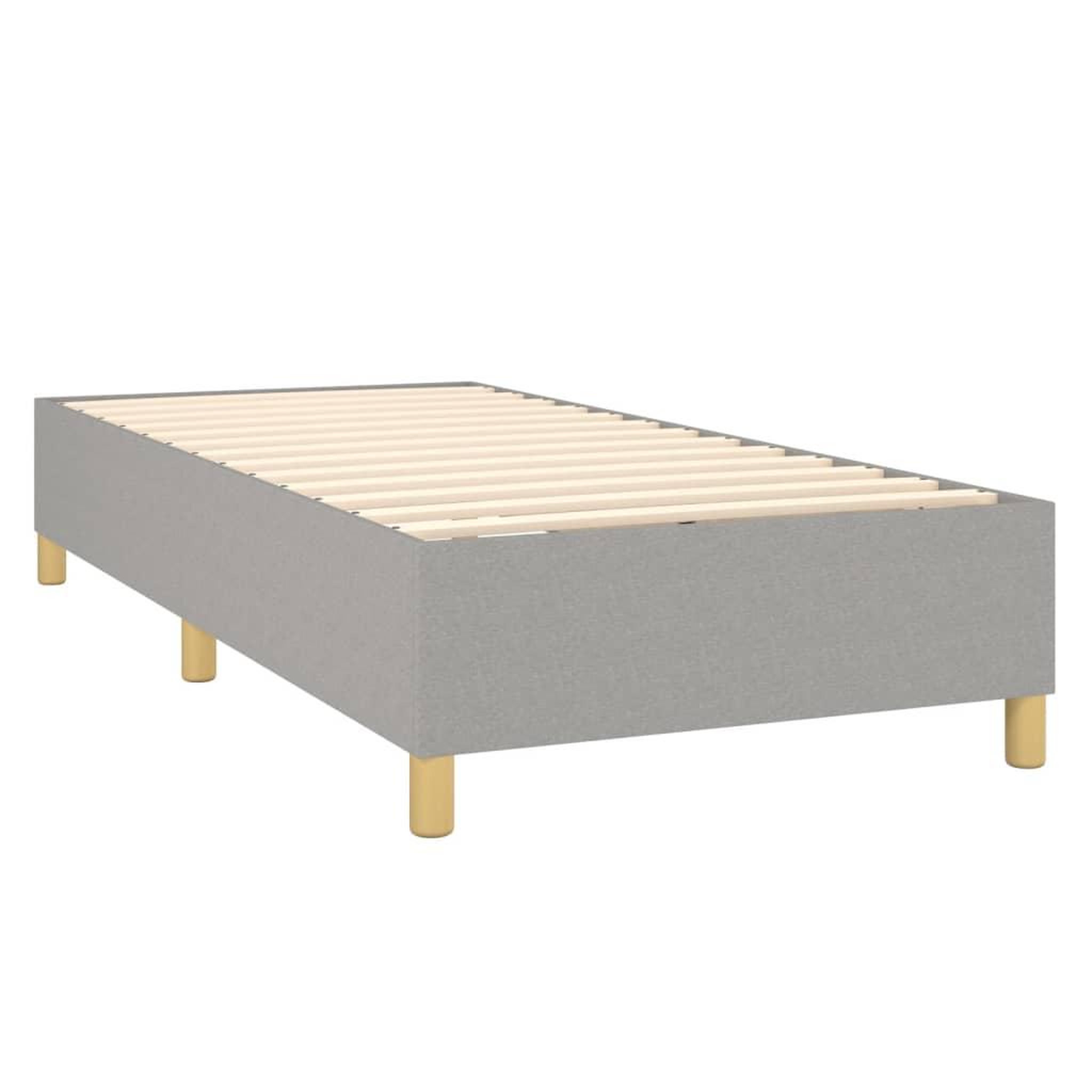 Voir la diapositive 4 : VIDAXL Sommier a lattes de lit avec matelas Gris clair 80x200 cm Tissu