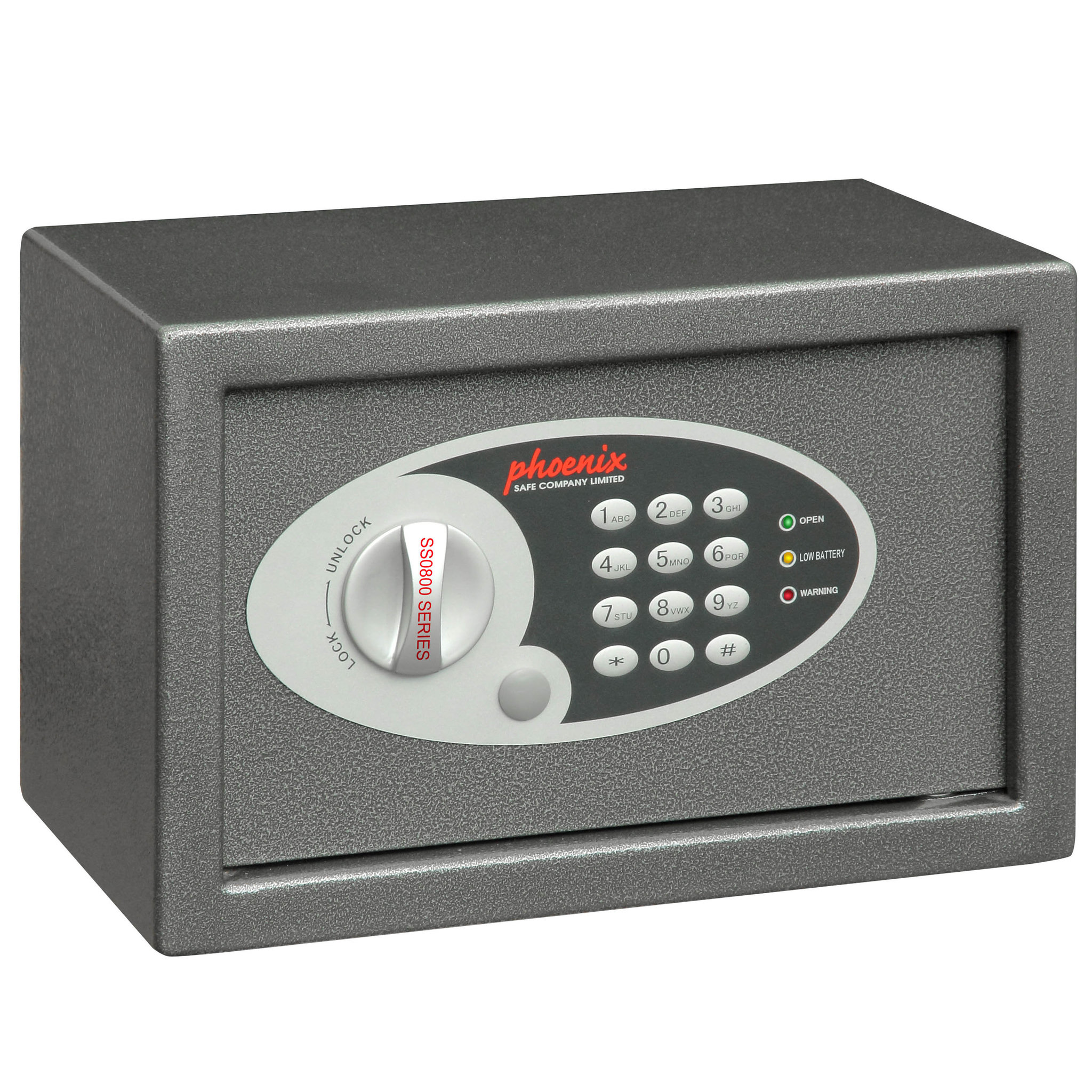 Voir la diapositive 1 : PHOENIX Coffre-fort à poser SS0801E - Combinaison électronique 8.5 L