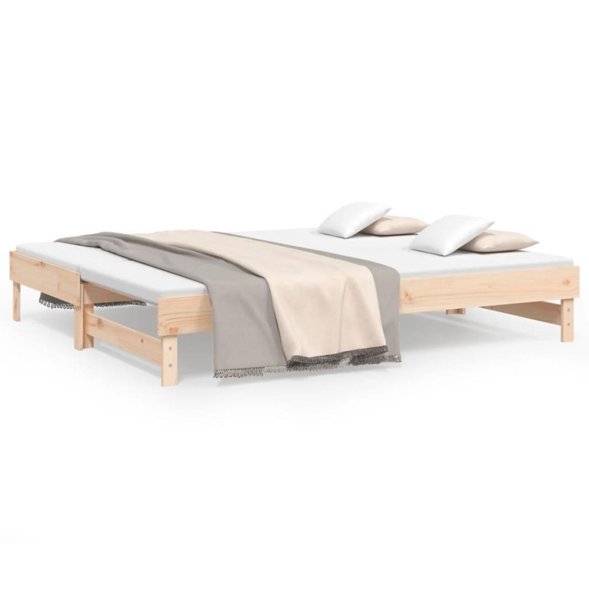 VIDAXL Lit coulissant sans matelas 2x(80x200) cm Bois de pin massif