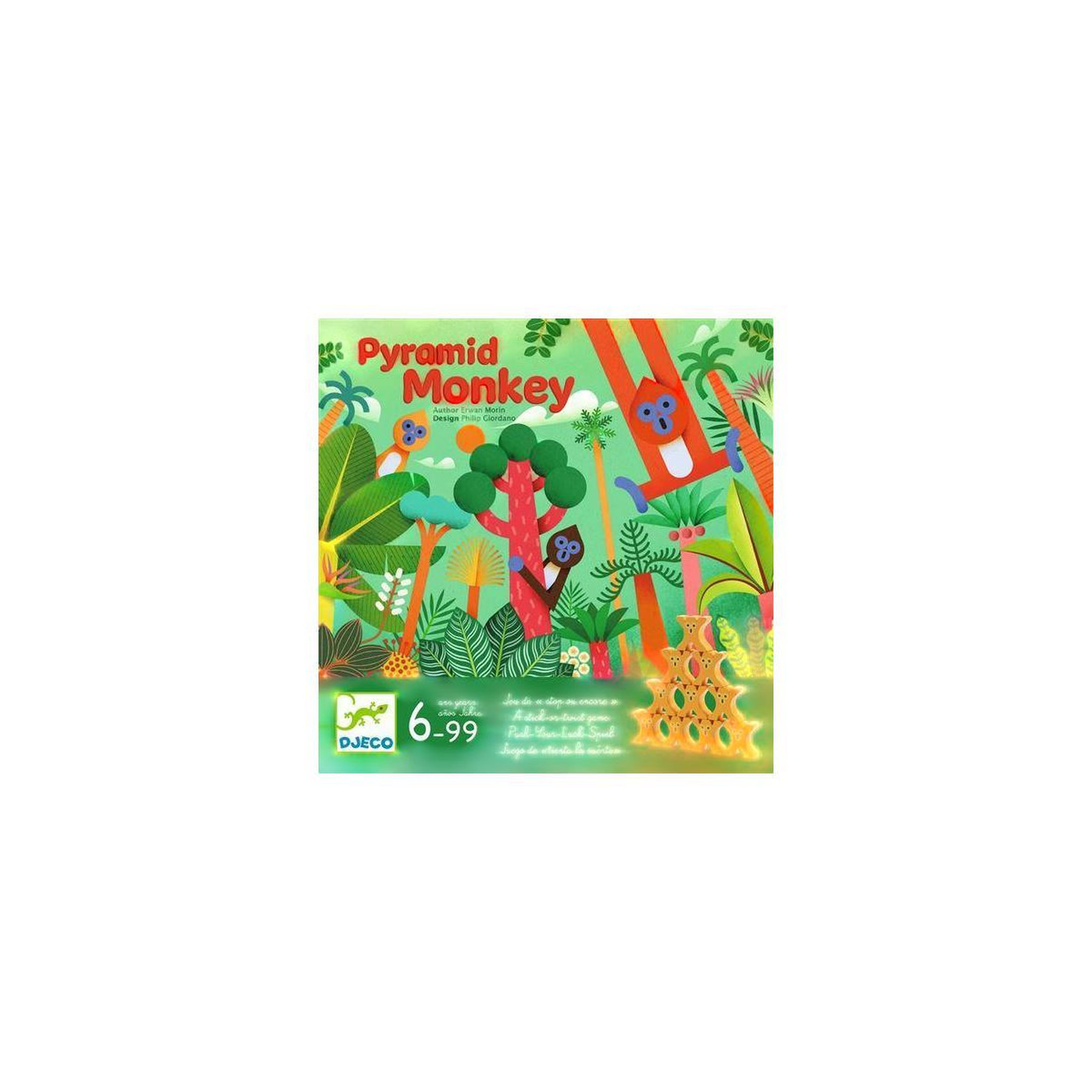 Djeco Jeu de société Djeco Pyramid Monkey multicolore