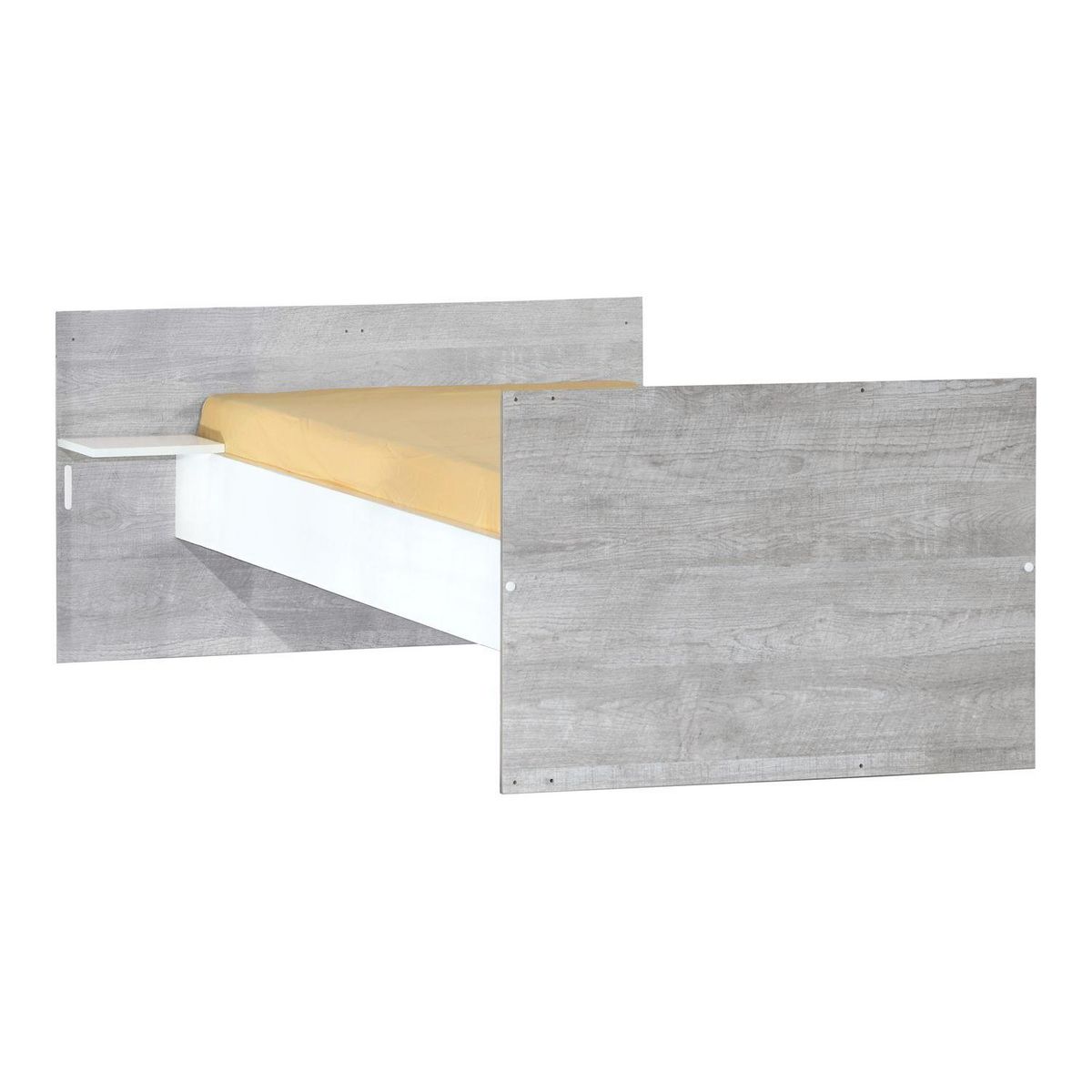 BABY PRICE  Lit bébé combiné 120x60 évolutif en 90x190cm SCANDI,  coloris gris 