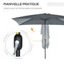 Voir la diapositive 5 : OUTSUNNY Parasol inclinable rectangulaire métal polyester haute densité 2,95L x 1,95l x 2,4H m gris