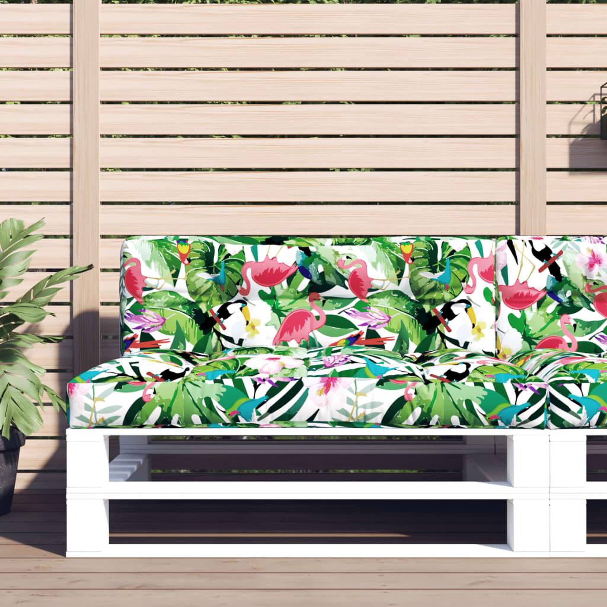 Voir la diapositive 2 : VIDAXL Coussin de palette multicolore 120x40x12 cm tissu